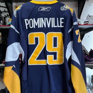 Reebok Pominville Buffalo Sabres #29 Navy & Gold Hockey Jersey